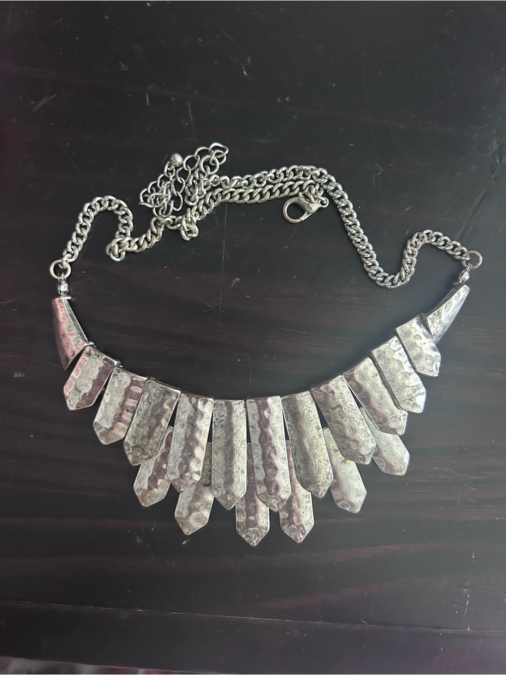Hammered Silver-Tone Statement Necklace - Women Jewelry